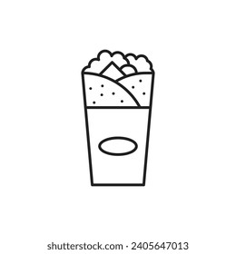 Shawarma icon, shawarma food symbol, vector illustration