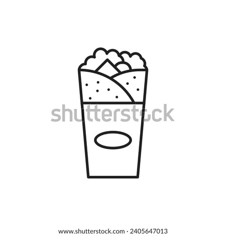 Shawarma icon, shawarma food symbol, vector illustration