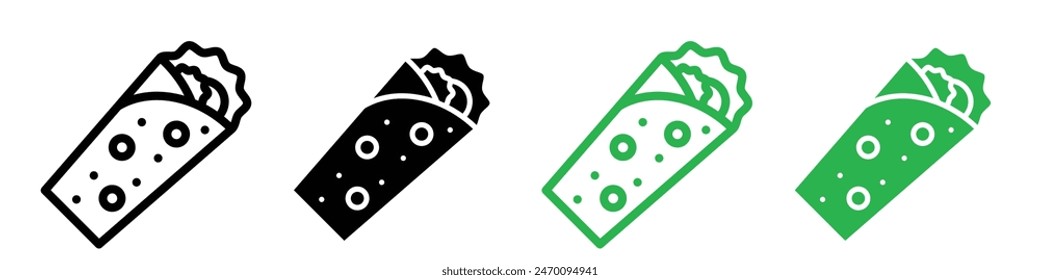 Shawarma icon illustrating Middle Eastern cuisine and delicious wraps, ideal for restaurants, food trucks, and culinary blogs