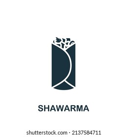 Shawarma icon. Monochrome simple icon for templates, web design and infographics