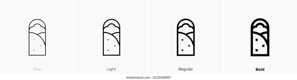 shawarma icon. Thin, Light Regular And Bold style design isolated on white background