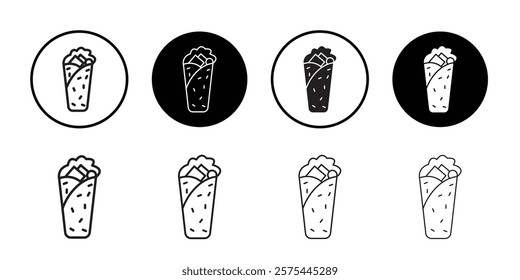 Shawarma icon Thin line art collection
