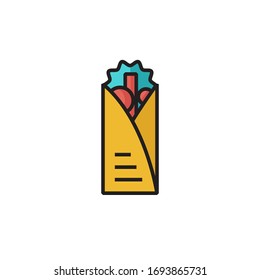 shawarma icon vector illustration filled outline style design. isolated on white background