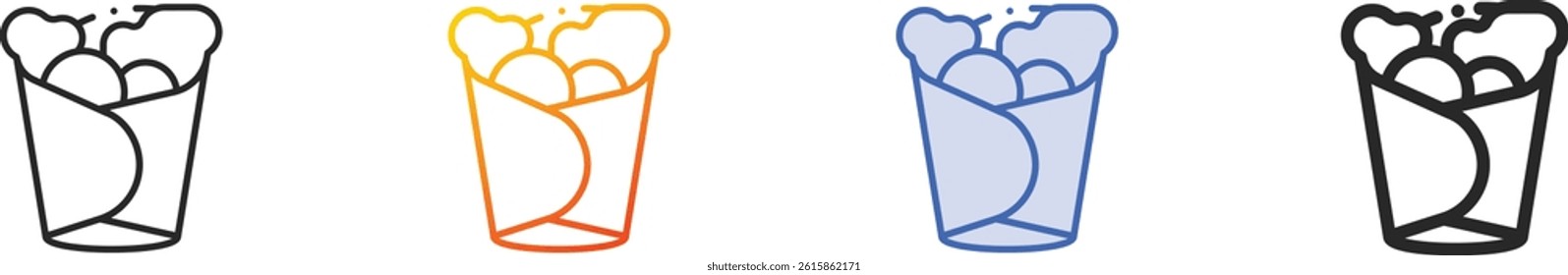 shawarma icon.Thin Linear, Gradient, Blue Stroke and bold Style Design Isolated On White Background