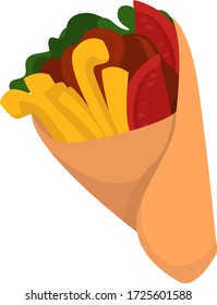 Shawarma, ilustración, vector sobre fondo blanco