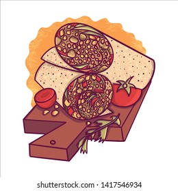 Shawarma Kebab fast food Vector. Detailed illustrations - Vector