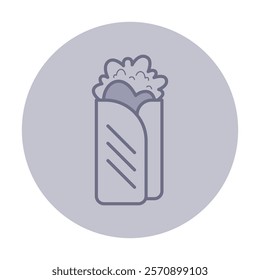 Shawarma line icon. Doner with meat, kebab in lavash outline sign. Fast food, snack, cafe concept. Vector illustration, symbol element for web design and apps