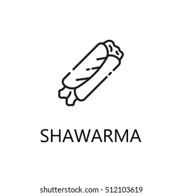 Shawarma line icon. Single high quality symbol of fast food for web design or mobile app. Thin line signs of shawarma for design logo, visit card, etc. Outline pictogram of shawarma. 
