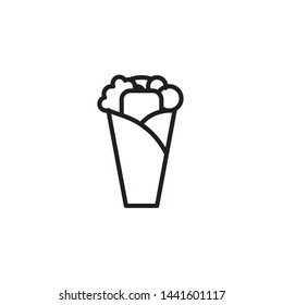Shawarma line vector icon. Fast food sign for menu design, websites and mobile app.