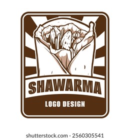 Shawarma Logo Badge Design Template