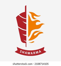 Shawarma logo for restaurants and markets. Doner kebab logo template. EPS10 vector illustration.