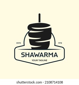 Shawarma logo for restaurants and markets. Doner kebab logo template. EPS10 vector illustration.