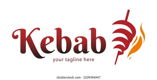 Shawarma logo for restaurants and markets. Doner kebab logo template. EPS10 vector illustration.