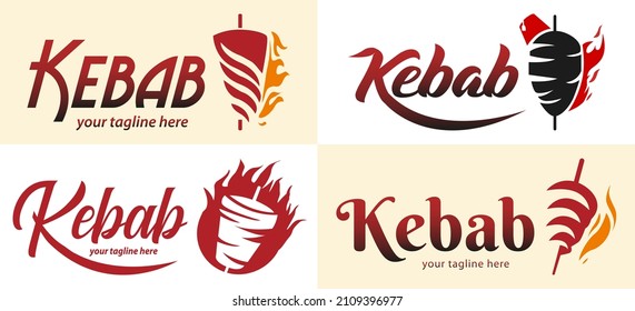 Shawarma logo for restaurants and markets. Doner kebab logo template. EPS10 vector illustration.