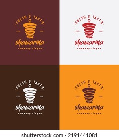 Shawarma logo for restaurants and markets. Doner kebab logo template. EPS10 vector illustration.