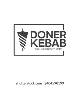 Shawarma logo for restaurants and markets. Doner kebab logo template. Premium Quality Emblems, Logo Template. Vector Illustration.