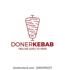 Logo de Shawarma para restaurantes y mercados. Plantilla del logotipo de Doner kebab. Emblemas de calidad premium, plantilla de logotipo. Ilustración vectorial.