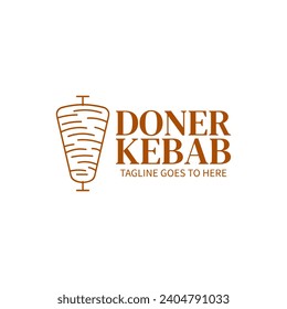 Shawarma logo for restaurants and markets. Doner kebab logo template. Premium Quality Emblems, Logo Template. Vector Illustration.