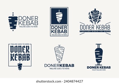 Shawarma logo for restaurants and markets. Doner kebab logo template. Premium Quality Emblems, Logo Template. Vector Illustration.