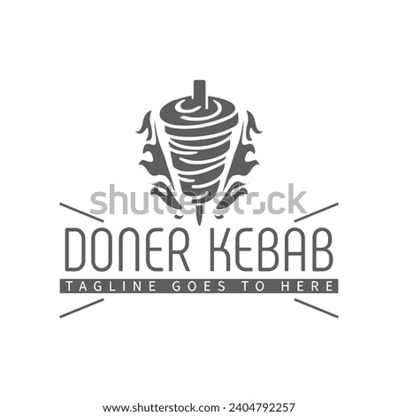 Shawarma logo for restaurants and markets. Doner kebab logo template. Premium Quality Emblems, Logo Template. Vector Illustration.