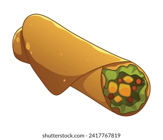 Shawarma Caricatura del vector alimentario de Oriente Medio Ilustración