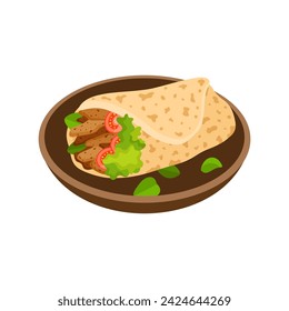 Shawarma Middle Eastern food vector illustration