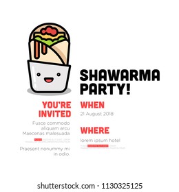 Shawarma Party Invitation Template 