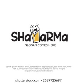 Shawarma Restaurant Logo Design – Modern Vector Template for Middle Eastern Grill, Kebab, and Street Food Branding