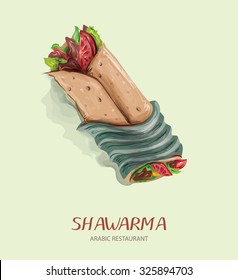 Shawarma Sandwich, Kebab, Gyros (Vector Art)