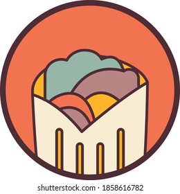 Shawarma street food. Vector food illustration.