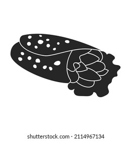 Shawarma vector icon.Black vector icon isolated on white background shawarma.