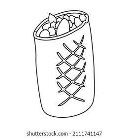 Shawarma vector icon.Outline vector icon isolated on white background shawarma.