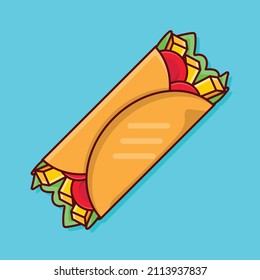 shawarma Vector illustration on a transparent background.Premium quality symmbols.Vector line flat icon for concept and graphic design.
