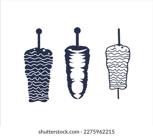 Shawarma Vector, Modern Cooking Asian food Illustrations Premium Design. Modern Isolated Delicious Shawarma Vector With Hi-Quality Illustration.