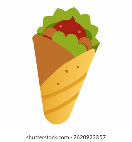 Shawarma vector on white background