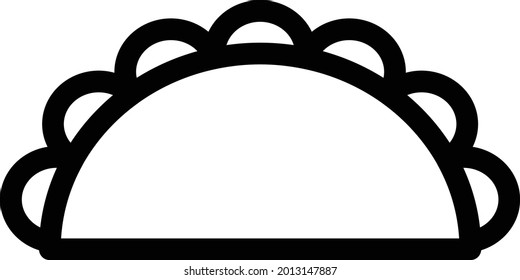 shawarma with white background. shawarma is a symbol of bakery .thin line icon.