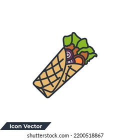 Shawerma sandwich icon logo vector illustration. shawarma symbol template for graphic and web design collection