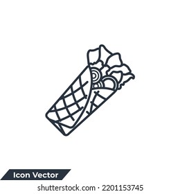 Shawerma sandwich icon logo vector illustration. shawarma symbol template for graphic and web design collection