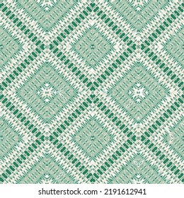 Shawl. Ethnic seamless pattern, ornaments. Mosaic geometric background. Beige warm colors.Geometric seamless pattern, abstract colorful green background,