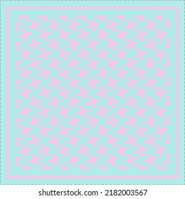 Shawl with geometric patterns in pink and blue tones