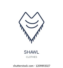 Shawl icon. Shawl linear symbol design from Clothes collection. Simple outline element vector illustration on white background.