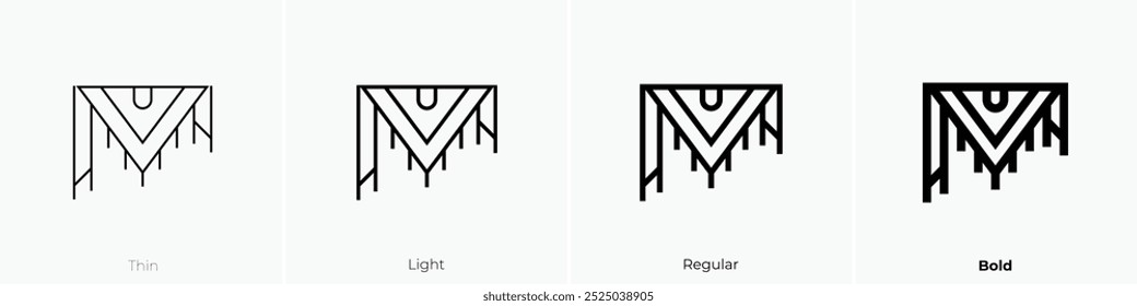 shawl icon. Thin, Light Regular And Bold style design isolated on white background