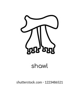 shawl icon. Trendy modern flat linear vector shawl icon on white background from thin line Clothes collection, outline vector illustration