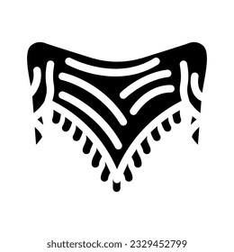 shawl knitting wool glyph icon vector. shawl knitting wool sign. isolated symbol illustration