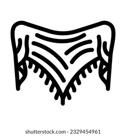 shawl knitting wool line icon vector. shawl knitting wool sign. isolated contour symbol black illustration