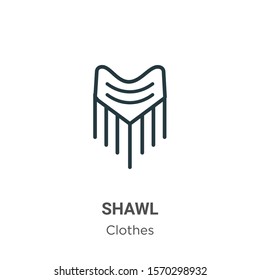 Shawl outline vector icon. Thin line black shawl icon, flat vector simple element illustration from editable clothes concept isolated on white background