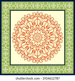 Shawl print with openwork ornament