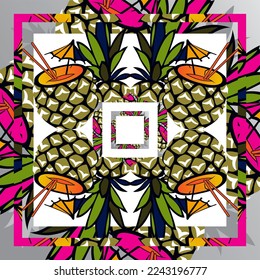 shawl scarf ananas pineapple pattern summer design