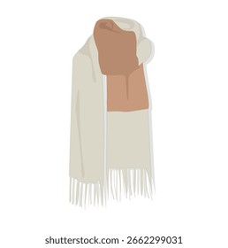 Schal Winter. Vektorgrafik gestrickter Schal.