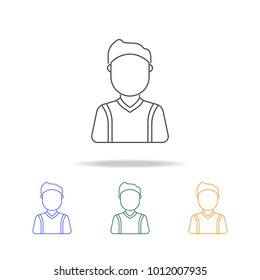 shcoolboy avatar multicoloured icons. Element of profession avatar of for mobile concept and web apps. Thin line  icon for website design and development, app development on white background